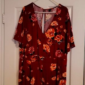 Reddish Floral Wide Leg Jumpsuit